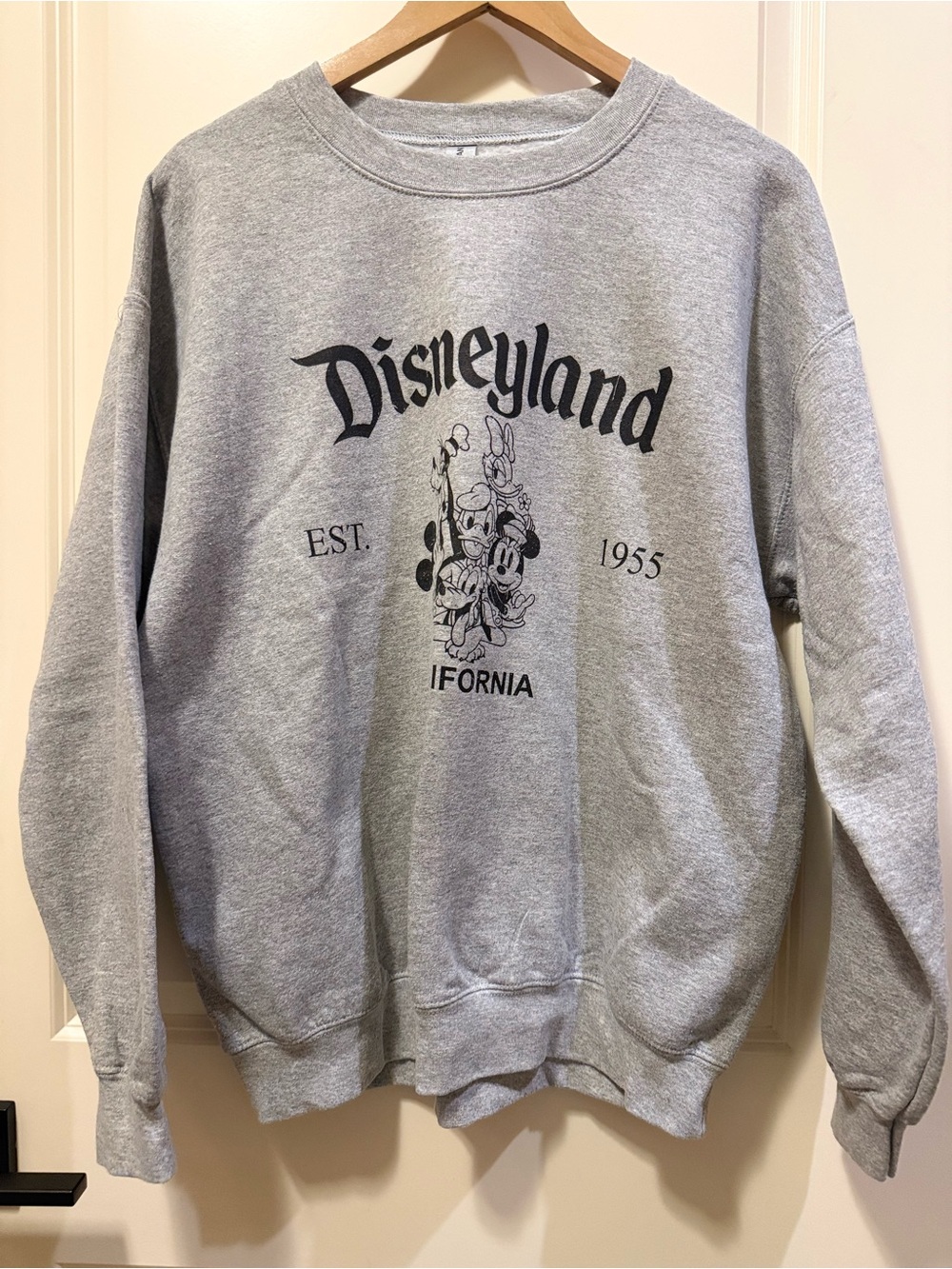 Disney Gray Disneyland California Graphic Crewneck Sweatshirt